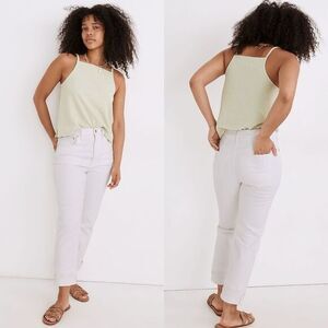 Madewell High Rise Slim‎ Boyjean 31 Tile White NWOT